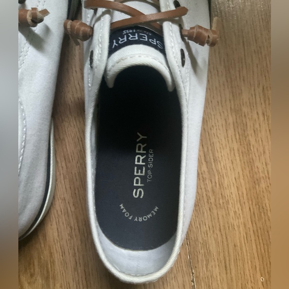 Sperry White Sneakers with Tan Laces - Picture 6 of 8